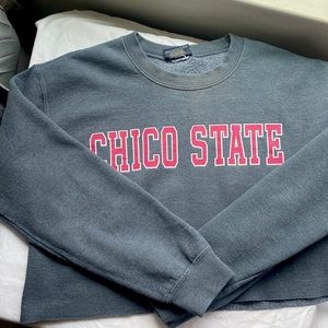 Crew Neck Crop Pullover Sweatshirt